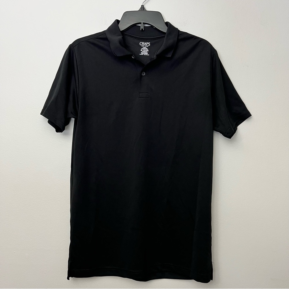 Chaps boys XL 18/20 polo short sleeve approved school wear shirt black
